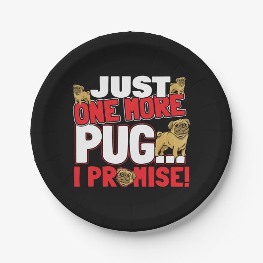 Pug犬の恋人 – 私は約束する1つだけ ペーパープレート (正面)