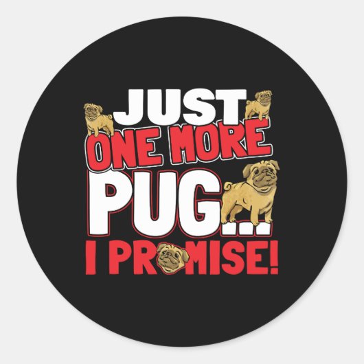 Pug犬の恋人 – 私は約束する1つだけ ラウンドシール (正面)