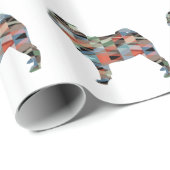 PUG犬はジオ・シルエット・プレイド ラッピングペーパー (ロールコーナー)