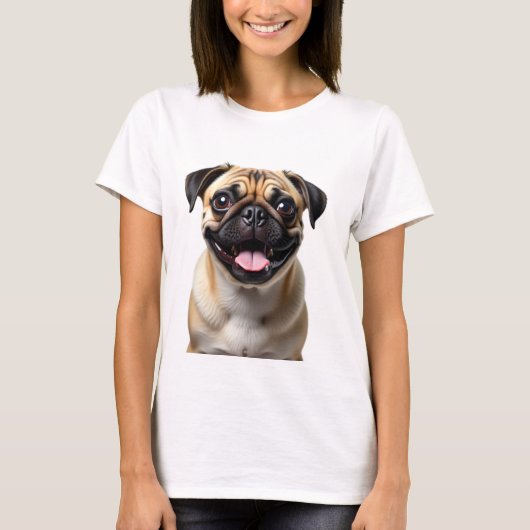 PUG犬ペットの飼い主ギフト記念碑 Tシャツ (正面)