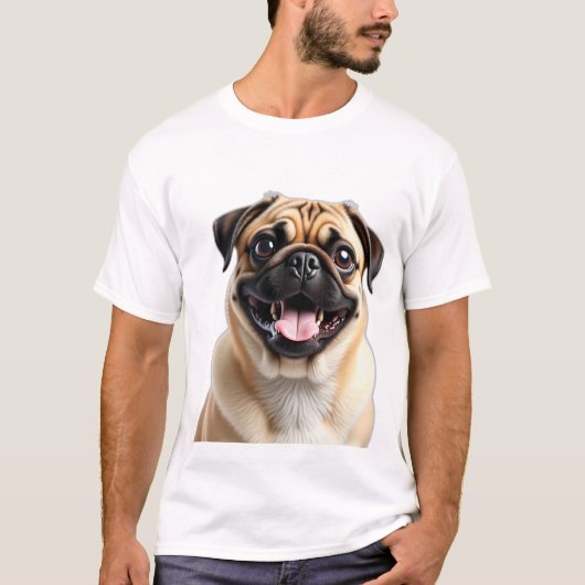 PUG犬ペットの飼い主ギフト記念碑 Tシャツ (正面)