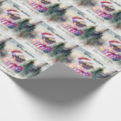 PUG犬メリークリスマス ラッピングペーパー (角)