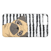 Pug白黒 ストライプの Case-Mate iPhoneケース (裏面(横))