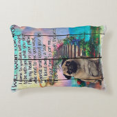 Pug私はあなたを待つ、Pug恋人のギフト、Pug犬 アクセントクッション (正面)