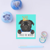 Pug私は世界のギフト、Pug愛おもしろい者ギフトを支配 チラシ (シングル)