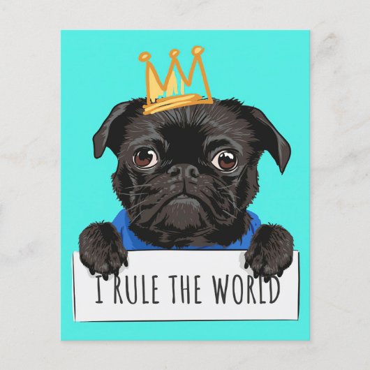 Pug私は世界のギフト、Pug愛おもしろい者ギフトを支配 チラシ (正面)