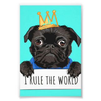 Pug私は世界のギフト、Pug愛おもしろい者ギフトを支配 フォトプリント