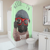 Pug私は良い男の子、Pug恋人のギフト、おもしろいPug シャワーカーテン (インサイチュ)