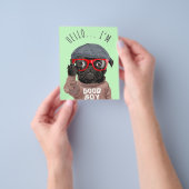 Pug私は良い男の子、Pug恋人のギフト、おもしろいPug チラシ (手)