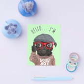 Pug私は良い男の子、Pug恋人のギフト、おもしろいPug チラシ (シングル)