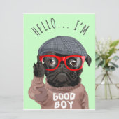 Pug私は良い男の子、Pug恋人のギフト、おもしろいPug メニュー (スタンド正面)