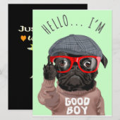 Pug私は良い男の子、Pug恋人のギフト、おもしろいPug メニュー (正面/裏面)