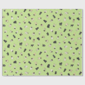 Pug紙吹雪-春の緑転が: ラッピングペーパー (フラット)
