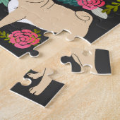 Pug花模様 ジグソーパズル (側面)