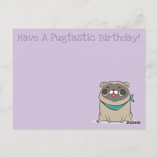 Pug誕生日はがき ポストカード (裏面)