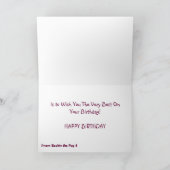 Pug誕生日カード カード (内部)