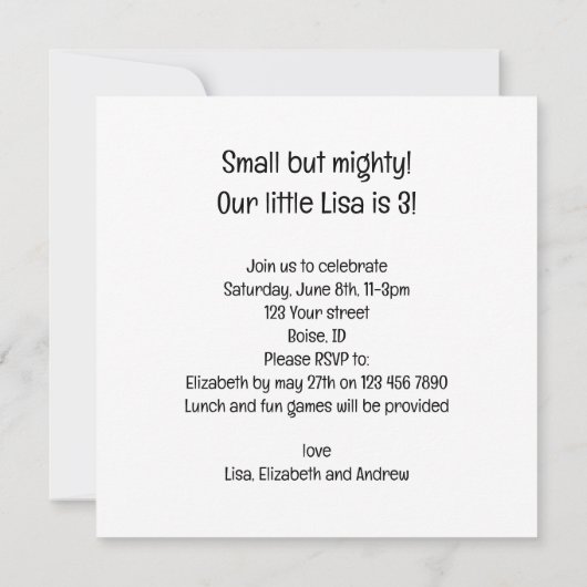 Pug誕生日カード、Pugカード、Pug 招待状 (裏面)