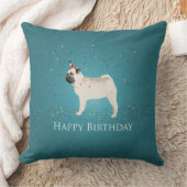 PUG誕生日デザイン クッション (ブランケット)