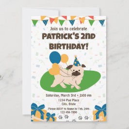 PUG誕生日招待状 招待状