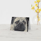 Pug顔カード – "Pugshot" カード (黄色い花)