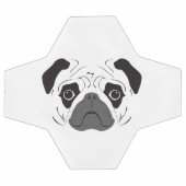 Pug顔シルエット サッカーボール (フラット)