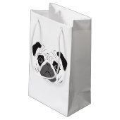 Pug顔シルエット スモールペーパーバッグ (裏面アングル)