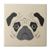 Pug顔シルエット タイル (正面)
