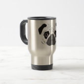 Pug顔シルエット トラベルマグ (正面左)