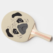 Pug顔シルエット 卓球ラケット (横)