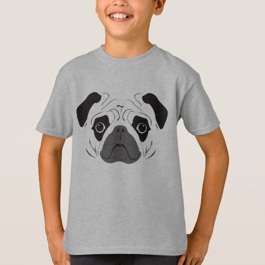 Pug顔シルエット Tシャツ (正面)