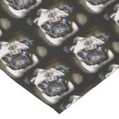 pug顔黒 ショートテーブルランナー (コーナー)