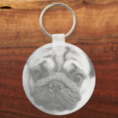 Pug顔 キーホルダー (正面)