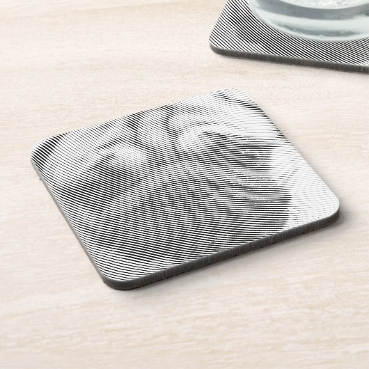 Pug顔 コースター (左側)