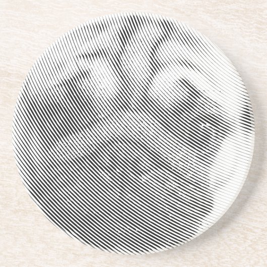 Pug顔 コースター (正面)