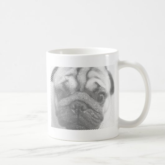 Pug顔 コーヒーマグカップ (右)