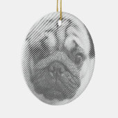 Pug顔 セラミックオーナメント (右)