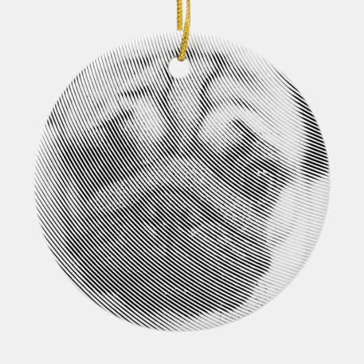 Pug顔 セラミックオーナメント (正面)