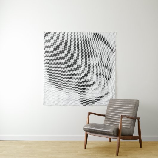 Pug顔 タペストリー (インサイチュ(横))