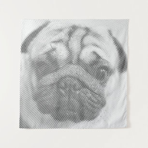 Pug顔 タペストリー