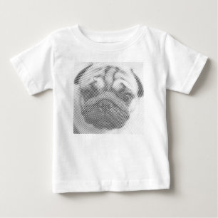 Pug顔 ベビーTシャツ