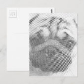 Pug顔 ポストカード (正面/裏面)