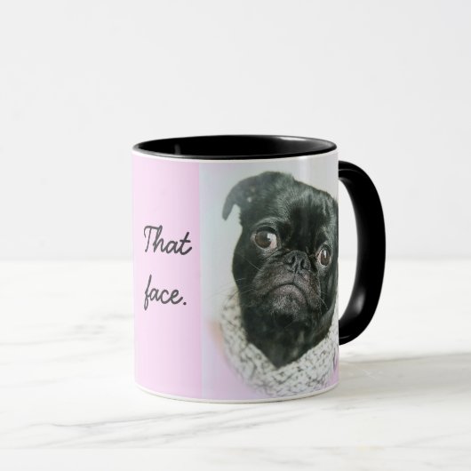 Pug顔 マグカップ (正面右)