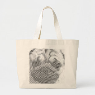 Pug顔 ラージトートバッグ