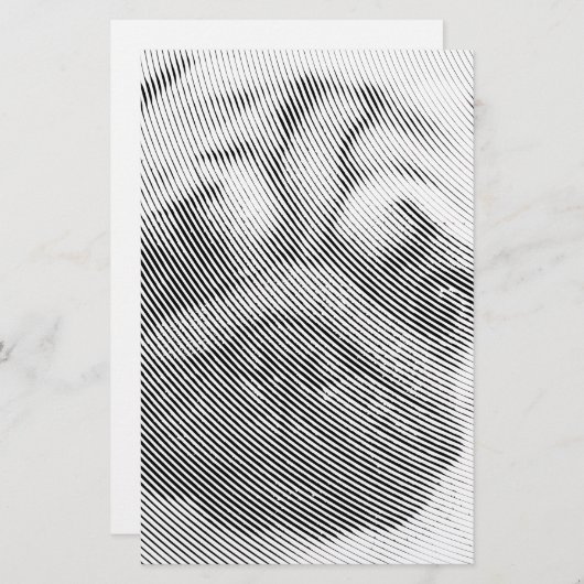 Pug顔 便箋 (正面/裏面)