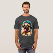 PUG食べアイスクリーム8 Tシャツ (正面フル)