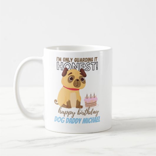 PUG おもしろい DOG Mom誕生日のパパ コーヒーマグカップ (左)