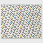 Pug – クリスマスにかわいい犬 ラッピングペーパー (フラット)