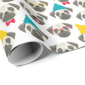 Pug – クリスマスにかわいい犬 ラッピングペーパー (ロールコーナー)