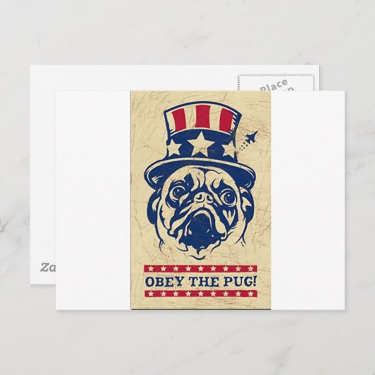 Pug ポストカード (正面/裏面)