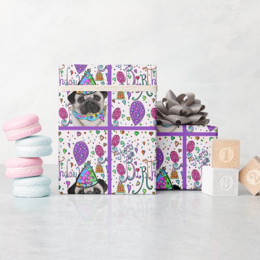 PUG ラッピングペーパー (ベビーシャワー)